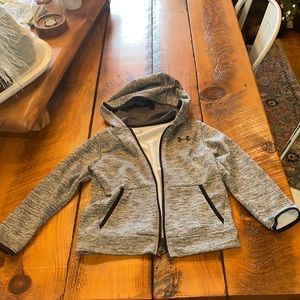 Euc under armour youth xs zip up cool marled grey color
